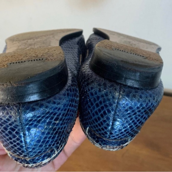 Miu Miu blue snake leather flats 💖🤩 - Picture 6 of 7